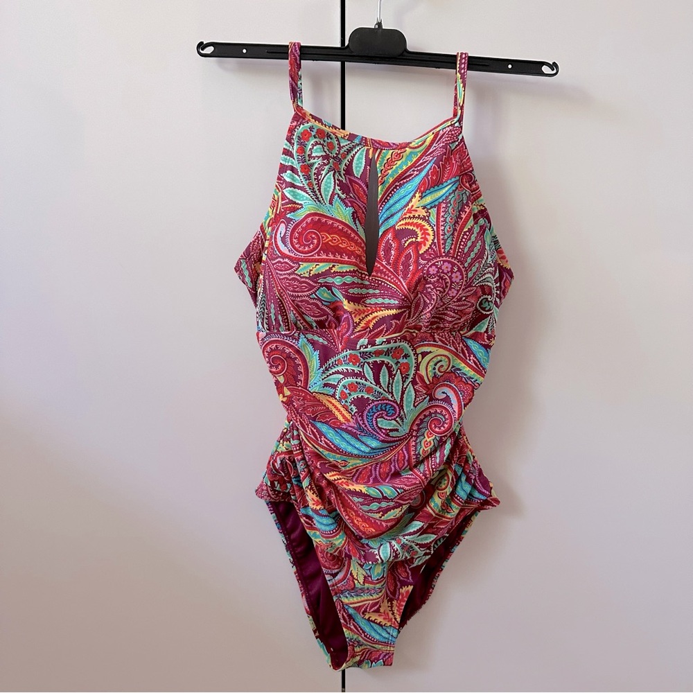 Ellen Tracy One piece Multicolor Floral Bathing Suit, Swimsuit